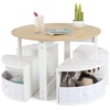 image:imageINFANS Toddler Table and Chair Set Wooden Table and 4 Chairs with Nesting Design Storage Drawers Children MultiActivity Table for Art Crafts Draw Read for Boys Girls Aged 3Natural