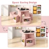image:imageINFANS Toddler Table and Chair Set Wooden Table and 4 Chairs with Nesting Design Storage Drawers Children MultiActivity Table for Art Crafts Draw Read for Boys Girls Aged 3Pink