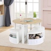 image:imageINFANS Toddler Table and Chair Set Wooden Table and 4 Chairs with Nesting Design Storage Drawers Children MultiActivity Table for Art Crafts Draw Read for Boys Girls Aged 3Natural