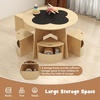 image:imageINFANS Toddler Table and Chair Set Wooden Table and 4 Chairs with Nesting Design Storage Drawers Children MultiActivity Table for Art Crafts Draw Read for Boys Girls Aged 3Natural