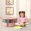 image:imageINFANS Toddler Table and Chair Set Wooden Table and 4 Chairs with Nesting Design Storage Drawers Children MultiActivity Table for Art Crafts Draw Read for Boys Girls Aged 3Pink