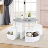 image:imageINFANS Toddler Table and Chair Set Wooden Table and 4 Chairs with Nesting Design Storage Drawers Children MultiActivity Table for Art Crafts Draw Read for Boys Girls Aged 3Grey