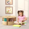 image:imageINFANS Toddler Table and Chair Set Wooden Table and 4 Chairs with Nesting Design Storage Drawers Children MultiActivity Table for Art Crafts Draw Read for Boys Girls Aged 3Natural