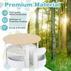 image:imageINFANS Toddler Table and Chair Set Wooden Table and 4 Chairs with Nesting Design Storage Drawers Children MultiActivity Table for Art Crafts Draw Read for Boys Girls Aged 3Natural