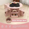 image:imageINFANS Toddler Table and Chair Set Wooden Table and 4 Chairs with Nesting Design Storage Drawers Children MultiActivity Table for Art Crafts Draw Read for Boys Girls Aged 3Pink