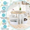 image:imageINFANS Toddler Table and Chair Set Wooden Table and 4 Chairs with Nesting Design Storage Drawers Children MultiActivity Table for Art Crafts Draw Read for Boys Girls Aged 3Natural