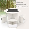 image:imageINFANS Toddler Table and Chair Set Wooden Table and 4 Chairs with Nesting Design Storage Drawers Children MultiActivity Table for Art Crafts Draw Read for Boys Girls Aged 3White