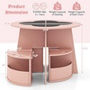 image:imageINFANS Toddler Table and Chair Set Wooden Table and 4 Chairs with Nesting Design Storage Drawers Children MultiActivity Table for Art Crafts Draw Read for Boys Girls Aged 3Pink