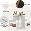 image:imageINFANS Toddler Table and Chair Set Wooden Table and 4 Chairs with Nesting Design Storage Drawers Children MultiActivity Table for Art Crafts Draw Read for Boys Girls Aged 3White