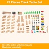 image:imageINFANS Train Table with Storage 94 Pieces Wooden Kids Activity Toy Table Playset with 3 Foldable Boxes Reversible Detachable Tabletop Tracks Train Railway Gift for Toddler Boys Girls Ages 3Invincible