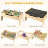 image:imageINFANS Train Table with Storage 94 Pieces Wooden Kids Activity Toy Table Playset with 3 Foldable Boxes Reversible Detachable Tabletop Tracks Train Railway Gift for Toddler Boys Girls Ages 3Invincible