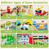 image:imageINFANS Train Table with Storage 94 Pieces Wooden Kids Activity Toy Table Playset with 3 Foldable Boxes Reversible Detachable Tabletop Tracks Train Railway Gift for Toddler Boys Girls Ages 3with Cloth Drawers
