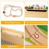 image:imageINFANS Train Table with Storage 94 Pieces Wooden Kids Activity Toy Table Playset with 3 Foldable Boxes Reversible Detachable Tabletop Tracks Train Railway Gift for Toddler Boys Girls Ages 3Invincible