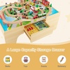image:imageINFANS Train Table with Storage 94 Pieces Wooden Kids Activity Toy Table Playset with 3 Foldable Boxes Reversible Detachable Tabletop Tracks Train Railway Gift for Toddler Boys Girls Ages 3Upgrade