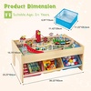 image:imageINFANS Train Table with Storage 94 Pieces Wooden Kids Activity Toy Table Playset with 3 Foldable Boxes Reversible Detachable Tabletop Tracks Train Railway Gift for Toddler Boys Girls Ages 3with Cloth Drawers
