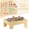 image:imageINFANS Train Table with Storage 94 Pieces Wooden Kids Activity Toy Table Playset with 3 Foldable Boxes Reversible Detachable Tabletop Tracks Train Railway Gift for Toddler Boys Girls Ages 3Upgrade