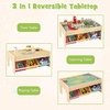 image:imageINFANS Train Table with Storage 94 Pieces Wooden Kids Activity Toy Table Playset with 3 Foldable Boxes Reversible Detachable Tabletop Tracks Train Railway Gift for Toddler Boys Girls Ages 3with Cloth Drawers