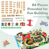 image:imageINFANS Train Table with Storage 94 Pieces Wooden Kids Activity Toy Table Playset with 3 Foldable Boxes Reversible Detachable Tabletop Tracks Train Railway Gift for Toddler Boys Girls Ages 3Classics