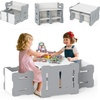image:imageINFANS Kids Table and Chair Set Toddler 3Piece Activity Table with 2 Chairs for Building Block Drawing Reading Eating Art Crafts Children Montessori Furniture for Playroom KindergartenGrey