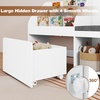 image:imageINFANS Kids Bookshelf Toy Storage Organizer with Reading Nook Seat Cushion Drawer on Wheels and 6 Storage Cubbies 3Tier Bookcase with Bench for Nursery Bedroom Playroom
