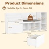 image:imageINFANS Kids Bookshelf Toy Storage Organizer with Reading Nook Seat Cushion Drawer on Wheels and 6 Storage Cubbies 3Tier Bookcase with Bench for Nursery Bedroom Playroom