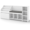 image:imageINFANS Kids Bookshelf Toy Storage Organizer with Reading Nook Seat Cushion Drawer on Wheels and 6 Storage Cubbies 3Tier Bookcase with Bench for Nursery Bedroom Playroom