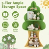 image:imageINFANS Tree Kids Bookshelf Wood 5Tier Corner Bookcase Baby Montessori Shelf Rack Childrens Bookcase Toy and Book Toddler Storage Organizer for Preschool Kids Room Playroom Boy Girls GiftTree