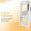 image:imageINFANS Toddler Standing Tower Kids Montessori Kitchen Step Stool Helper with 2 Adjustable Height Learning Blackboard Safety Rail Wooden AntiSlip Mats 13 Year Old Boy Girl GiftsWhite