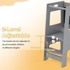image:imageINFANS Toddler Standing Tower Kids Montessori Kitchen Step Stool Helper with 2 Adjustable Height Learning Blackboard Safety Rail Wooden AntiSlip Mats 13 Year Old Boy Girl GiftsGray