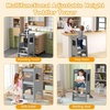 image:imageINFANS Toddler Standing Tower Kids Montessori Kitchen Step Stool Helper with 2 Adjustable Height Learning Blackboard Safety Rail Wooden AntiSlip Mats 13 Year Old Boy Girl GiftsGray
