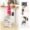 image:imageINFANS Toddler Standing Tower Kids Montessori Kitchen Step Stool Helper with 2 Adjustable Height Learning Blackboard Safety Rail Wooden AntiSlip Mats 13 Year Old Boy Girl GiftsWhite