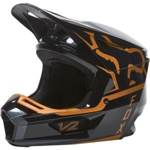 imageFox Racing V2 Motocross Helmet VIZEN Black XSmallMERZ  BlackGold