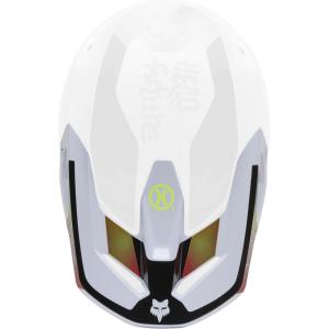 imageFox Racing V1 Helmet Motocross Dirt Bike Visor Black SmallMediumWhite Hello Future