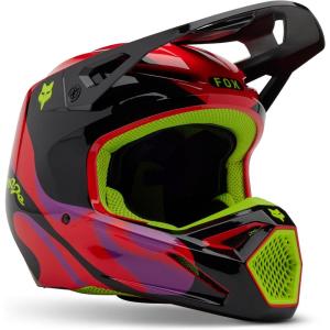 imageFox Racing Unisex V1 Motocross Dirt Bike HelmetFluorescent Red Emotion