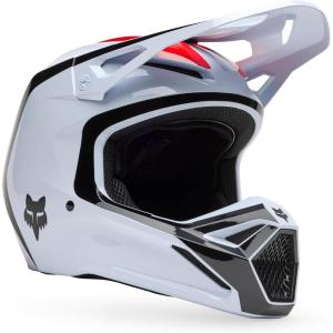 imageFox Racing Unisex V1 Motocross Dirt Bike HelmetWhiteRed Flow