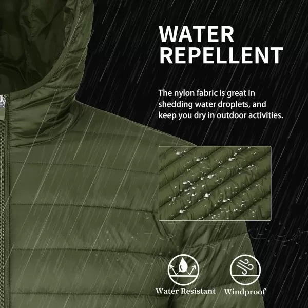 MAGCOMSEN Men's Lightweight Puffer Jacket Hooded Full Zip Water-Resistant Quilted Lined Winter Coats