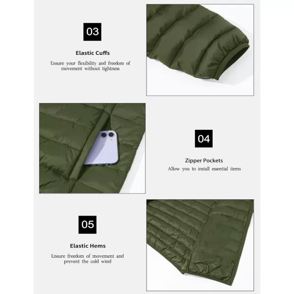 MAGCOMSEN Men's Lightweight Puffer Jacket Hooded Full Zip Water-Resistant Quilted Lined Winter Coats