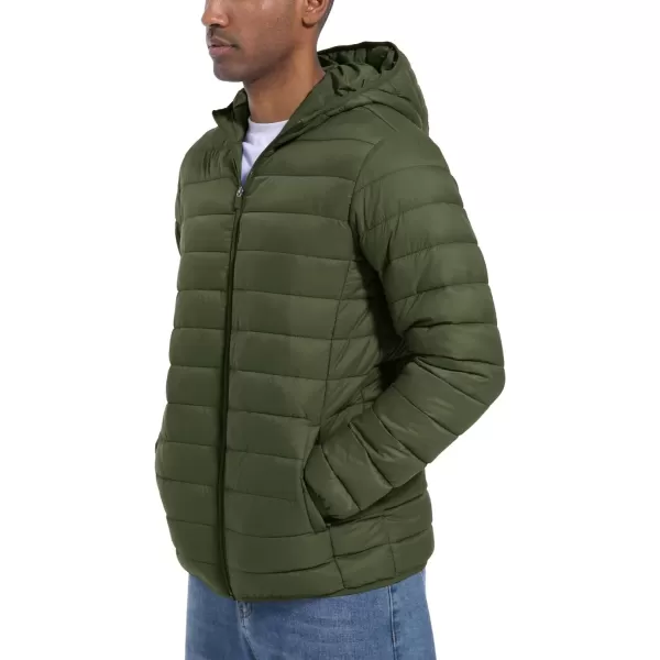 MAGCOMSEN Men's Lightweight Puffer Jacket Hooded Full Zip Water-Resistant Quilted Lined Winter Coats