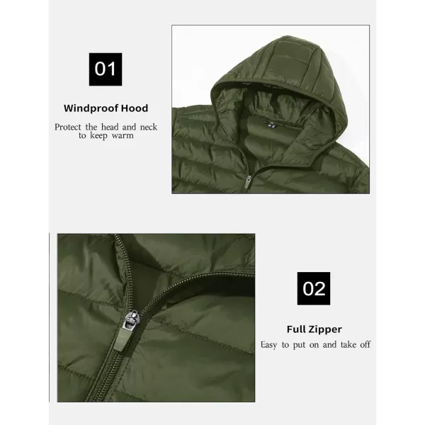 MAGCOMSEN Men's Lightweight Puffer Jacket Hooded Full Zip Water-Resistant Quilted Lined Winter Coats