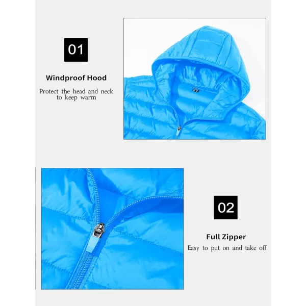 MAGCOMSEN Men's Lightweight Puffer Jacket Hooded Full Zip Water-Resistant Quilted Lined Winter Coats