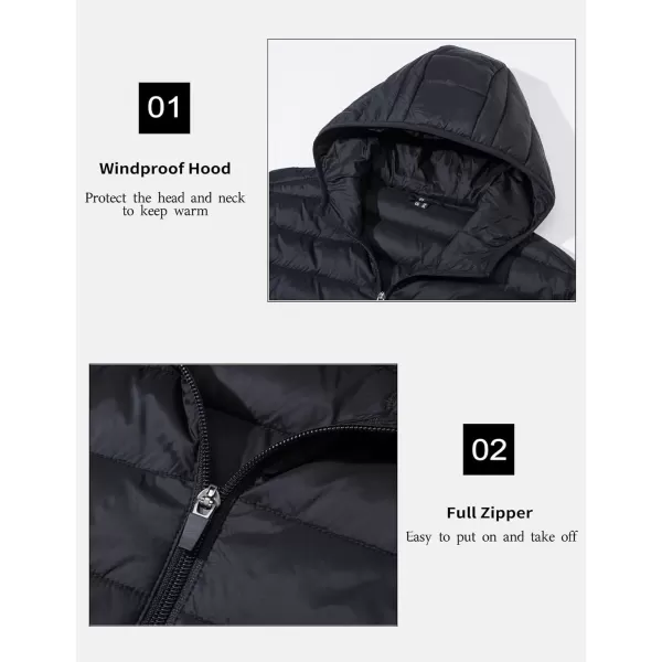 MAGCOMSEN Men's Lightweight Puffer Jacket Hooded Full Zip Water-Resistant Quilted Lined Winter Coats