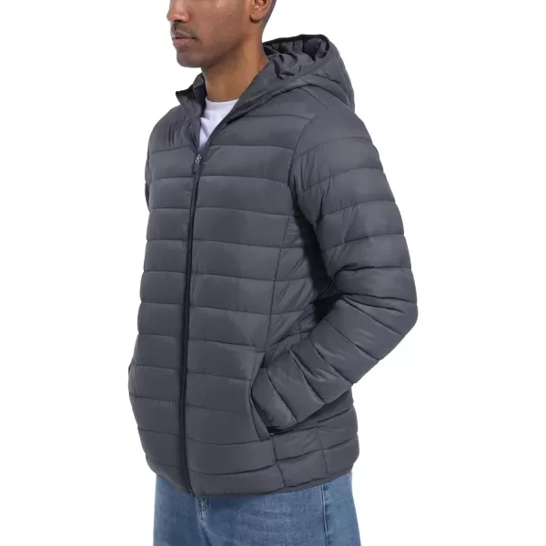 MAGCOMSEN Men's Lightweight Puffer Jacket Hooded Full Zip Water-Resistant Quilted Lined Winter Coats