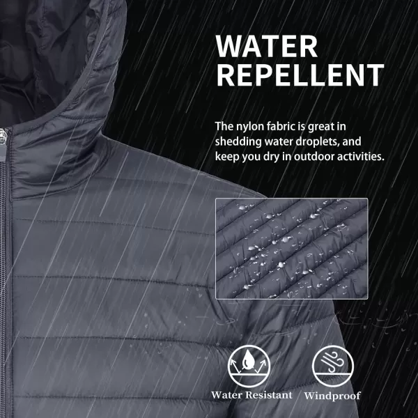 MAGCOMSEN Men's Lightweight Puffer Jacket Hooded Full Zip Water-Resistant Quilted Lined Winter Coats