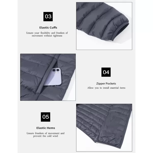 MAGCOMSEN Men's Lightweight Puffer Jacket Hooded Full Zip Water-Resistant Quilted Lined Winter Coats