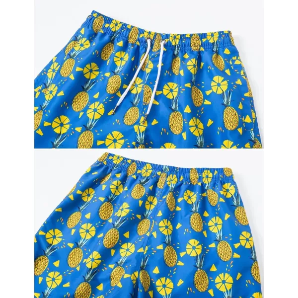 MAGCOMSEN Men's Swim Trunks with Mesh Liner Quick Dry Funny Swimwear Beachwear Swimsuits Board Shorts