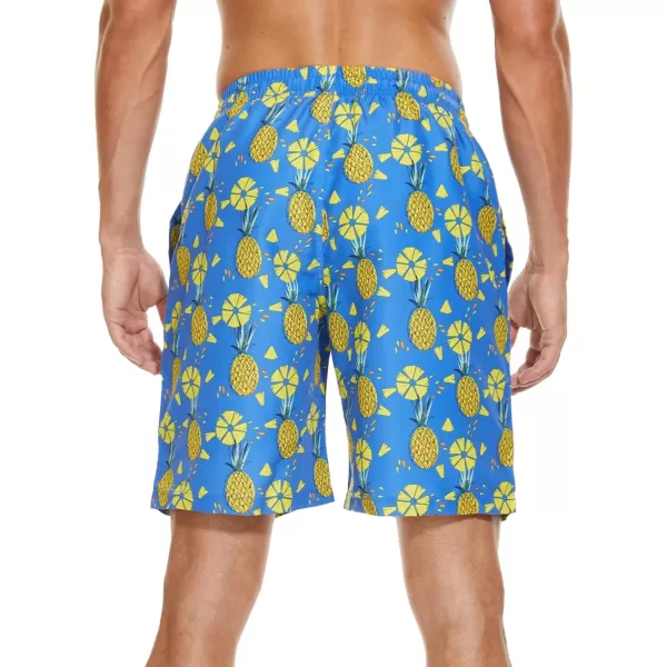 MAGCOMSEN Men's Swim Trunks with Mesh Liner Quick Dry Funny Swimwear Beachwear Swimsuits Board Shorts