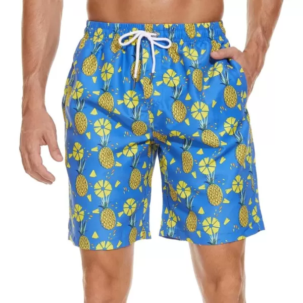 MAGCOMSEN Men's Swim Trunks with Mesh Liner Quick Dry Funny Swimwear Beachwear Swimsuits Board Shorts