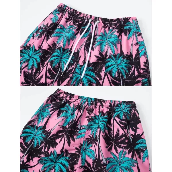 MAGCOMSEN Men's Swim Trunks with Mesh Liner Quick Dry Funny Swimwear Beachwear Swimsuits Board Shorts