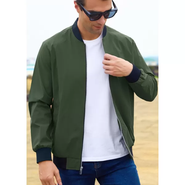 MAGCOMSEN Men‘s Bomber Jacket Lightweight Jacket Full Zip Light Windbreaker Casual Stylish Golf Jackets