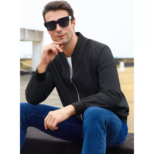 MAGCOMSEN Men‘s Bomber Jacket Lightweight Jacket Full Zip Light Windbreaker Casual Stylish Golf Jackets